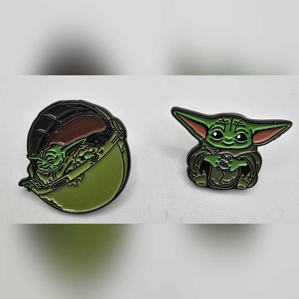 The Mandalorian Grogu Star Wars Baby Enamel Pin Limited Exclusive Set Of 2 Cute